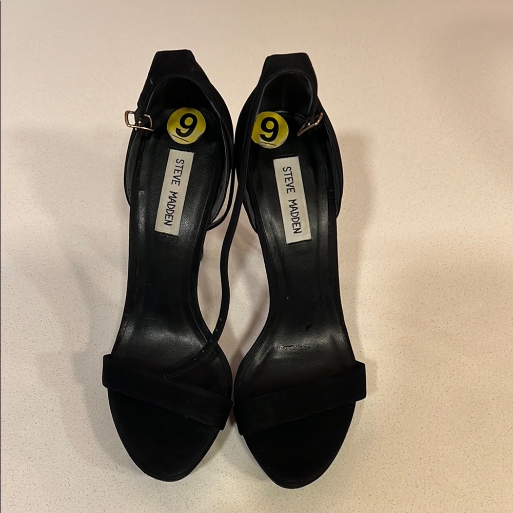 Steve Madden Black Strap Heels Women's